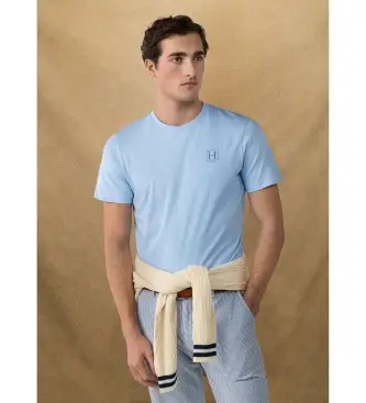 per uomo HM5000077 T-shirt blu Heritage H (3XL), Casual, Cotone, Manica corta