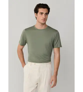 per uomo HM5000088 Maglietta da viaggio verde dalla vestibilità classica (L), Casual, Cotone, Manica corta