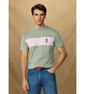 per uomo HM5000094 T-shirt verde Heritage NBR (3XL), Casual, Cotone, Manica corta