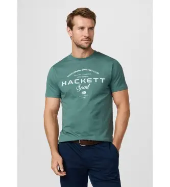 per uomo HM5000098 T-shirt grafica club verde con vestibilità classica e logo (S), Casual, Cotone, Manica corta