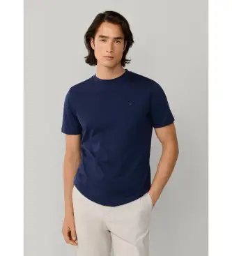 per uomo HM5000100 T-shirt con logo blu navy vestibilità classica (L), Casual, Cotone, Manica corta