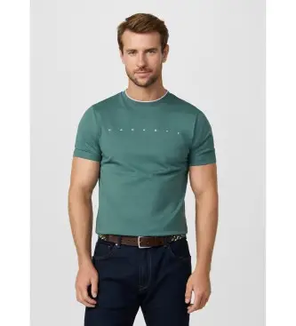 per uomo HM5000103 T-shirt verde con logo classico (L), Casual, Cotone, Manica corta