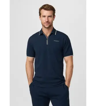 per uomo HM5600112 Polo City Zip Classic Fit Blu Navy (M), Casual, Cotone, Manica corta