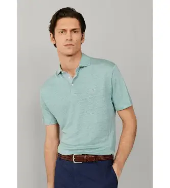 per uomo HM5600115 Polo in lino jsy seersucker verde (L), Casual, Manica corta Menta