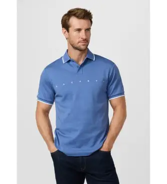 per uomo HM5600120 Polo con logo, vestibilità classica, blu (L), Casual, Cotone, Manica corta