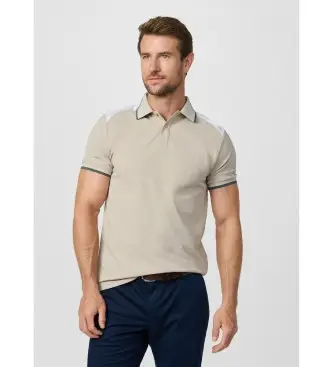 per uomo HM5600123 Polo HS Colour Block beige (L), Casual, Cotone, Manica corta