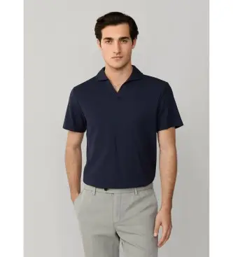 per uomo HM5600129 Polo Texture Honeycomb marine (3XL), Nero, Cotone, Classico, Manica corta Blu