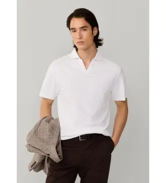 per uomo HM5600129 Polo Texture Honeycomb White (L), Bianco, Cotone, Classico, Manica corta
