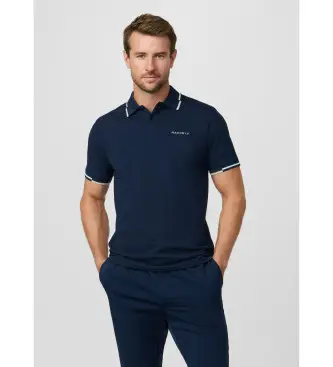 per uomo HM5600144 Polo blu navy a maniche corte con finiture dalla vestibilità classica (S), Casual, Cotone, Manica corta