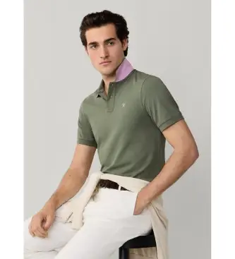 per uomo HM5600148 Polo verde slim fit (L), Cotone, Classico, Manica corta