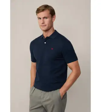 per uomo HM562363 Polo slim fit in piqué blu scuro (XL), Casual, Cotone, Manica corta, Navy