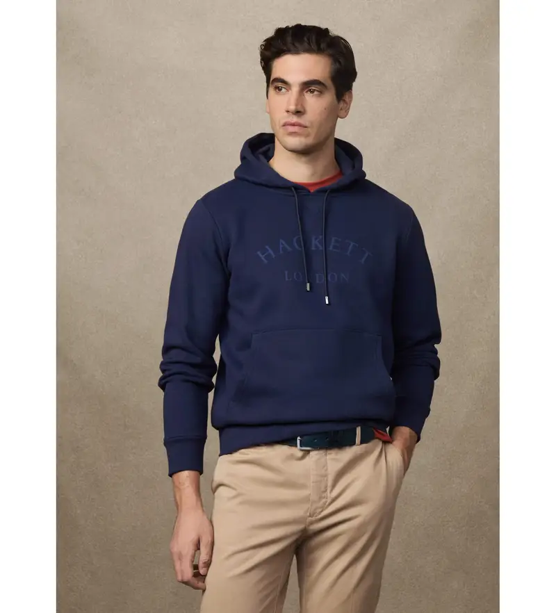 per uomo HM5800011 Felpa con cappuccio Heritage Essential Navy (XL), Casual, Cotone, Poliestere, Manica lunga
