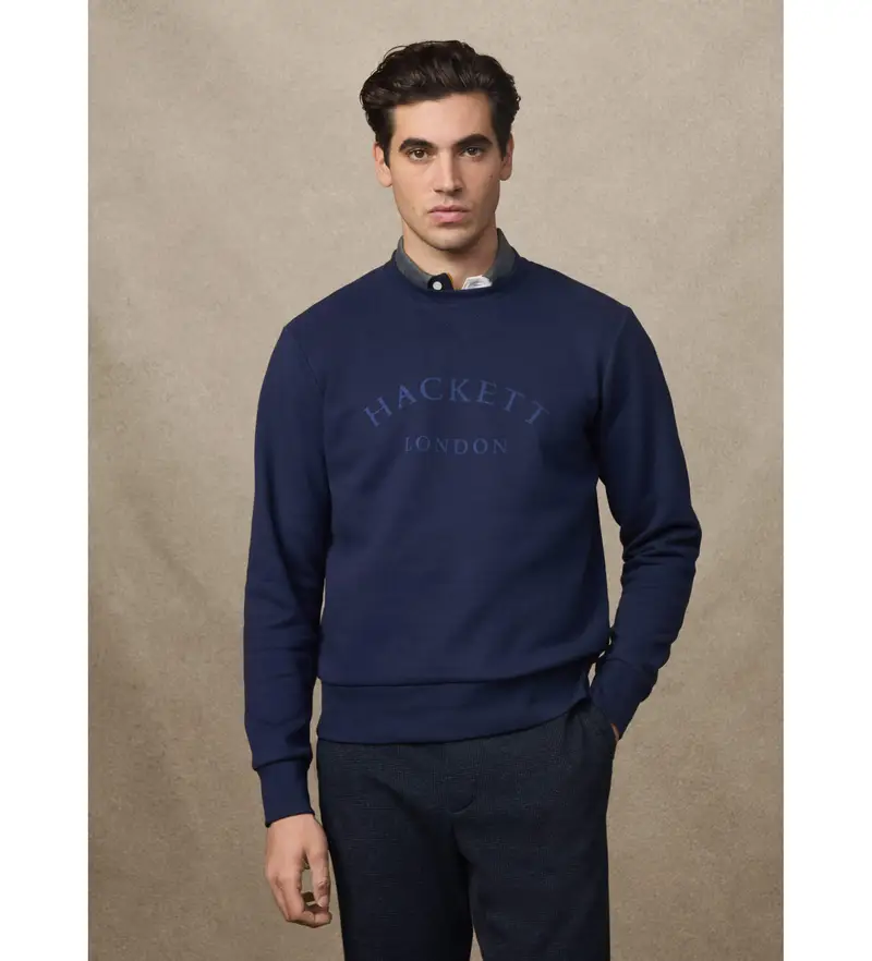 per uomo HM5800021 Felpa Heritage Essential Navy (S), Casual, Cotone, Poliestere, Manica lunga