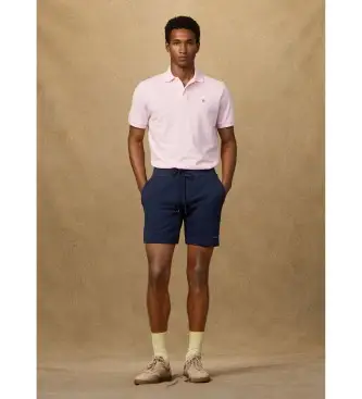 per uomo HM5800078 Pantaloncini in pile con logo blu navy (3XL), Casual, Cotone