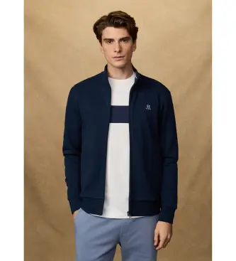 per uomo HM5800080 Felpa con zip intera e logo blu navy (M), Casual, Cotone