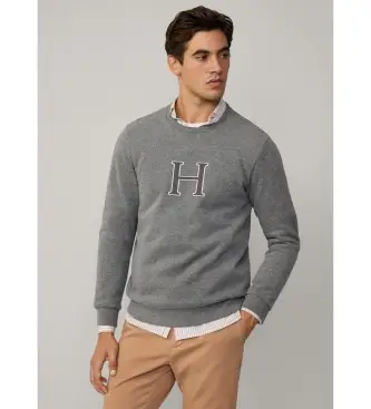 per uomo HM581311 Felpa Heritage H Crew grigia (3XL), Casual, Grigio, Cotone