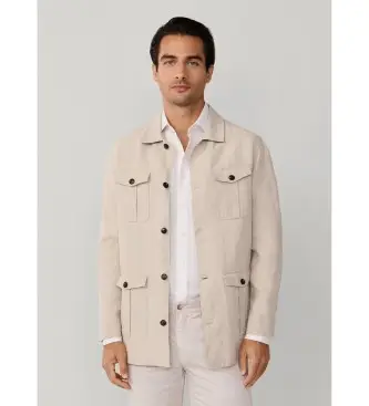 per uomo HM6000021 soprabito di lino beige (3XL), Casual