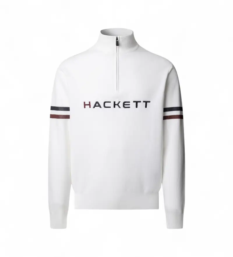 per uomo HM7000066 Maglia da sci in tessuto Hzip bianco (L), Casual, Cotone