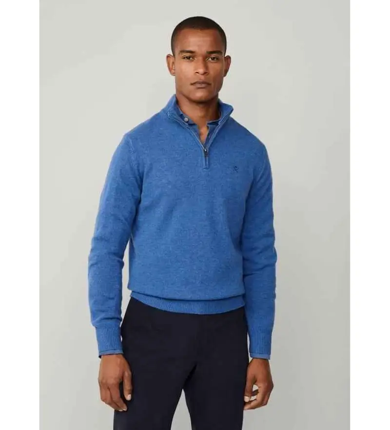 per uomo HM7000078 Maglione di lana blu Hzip (M), Casual