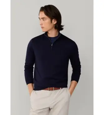per uomo HM7000137 Maglia con cerniera blu navy (M), Casual, Cotone