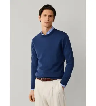 per uomo HM7000171 Maglione di lino blu navy (L), Cotone, Classico