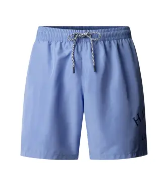 per uomo HMB100015 pantaloncini da bagno blu con logo HTG (L), Beachwear, Poliestere