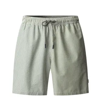 per uomo HMB100044 Costume da bagno verde elasticizzato in seersucker (L), Nero, Casual, Beachwear, Poliestere
