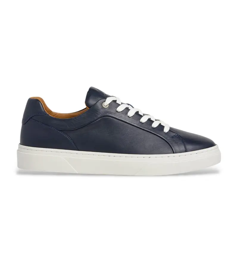 per uomo HMS200024 Sneakers in pelle blu navy Hackney Class (42), Basso, Stringhe, Casual