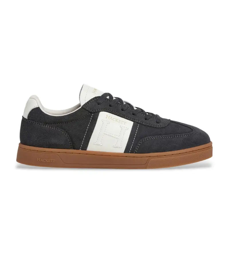 per uomo. HMS200054 Sneakers in pelle nera Harper League (43), Nero, Basso, Stringhe, Casual