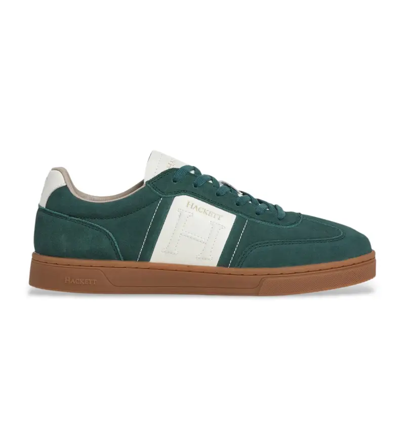 per uomo. HMS200054 Sneakers in pelle verde Harper League (40), Basso, Stringhe, Casual
