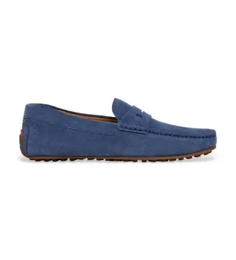 per uomo HMS200080 Mocassini da guida in pelle blu navy (40), Basso, Nessuno, Casual