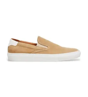 per uomo HMS200094 Sneakers Idol Slip On in pelle beige (41), Basso, Crosta, Stringhe, Casual