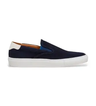 per uomo HMS200094 Sneakers Idol Slip On in pelle blu navy (42), Basso, Crosta, Nessuno, Casual