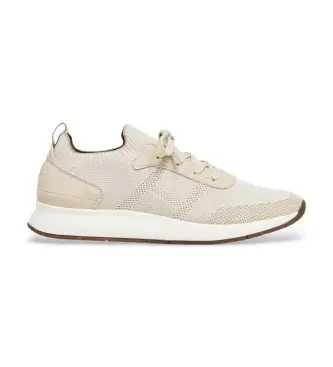 per uomo HMS200110 Sneakers White Knit Runner (40), Beige, Tessuto, Basso, Stringhe, Casual Pelle