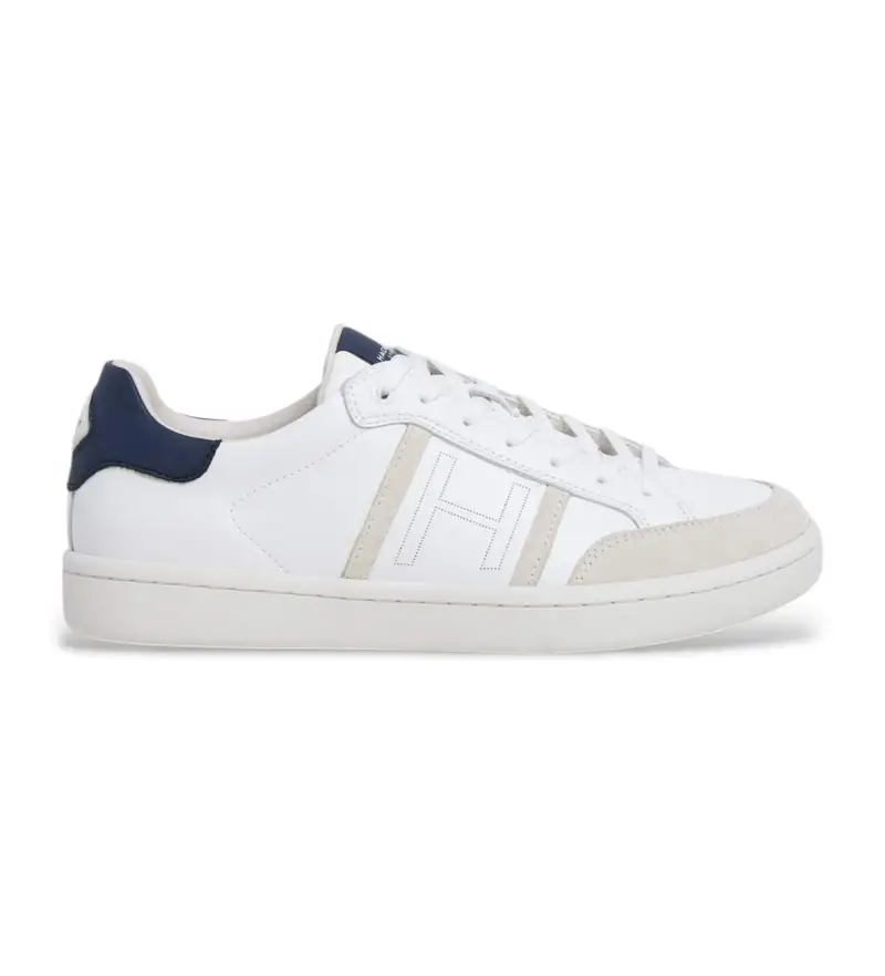 per uomo. HMS21455 Sneaker Bond Match in pelle bianca (40), Bianco, Basso, Stringhe, Casual