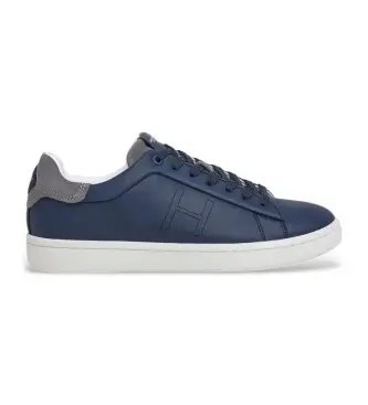 per uomo HMS21457 Sneaker Bond Minimal in pelle blu navy (40), Basso, Stringhe, Casual