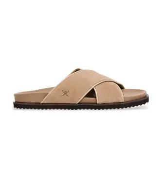 per uomo HMS21475 Sandali in camoscio beige Mykonos (40), Basso, Nessuno, Casual