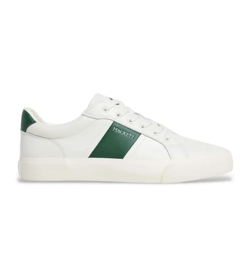 per uomo. HMS21482 Blake Mix sneakers in pelle bianca e verde (41), Bianco, Basso, Stringhe, Casual