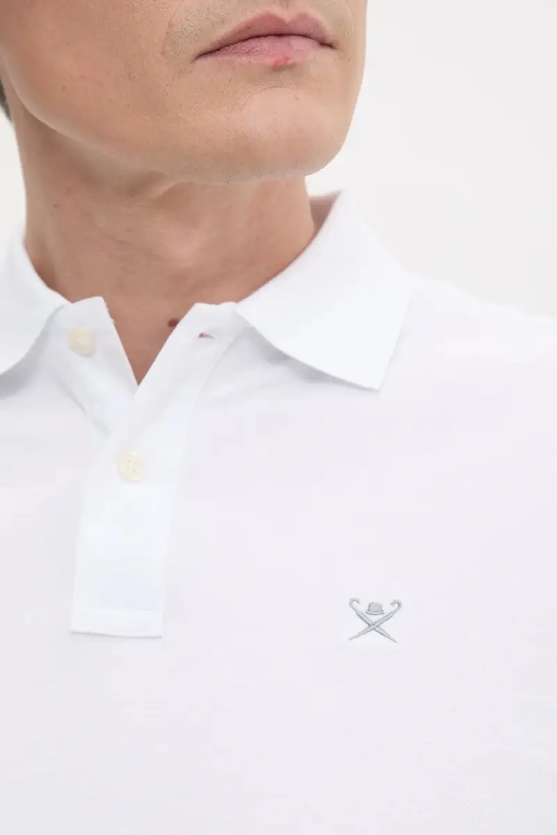 polo in cotone colore bianco HM562363 miniatura 5