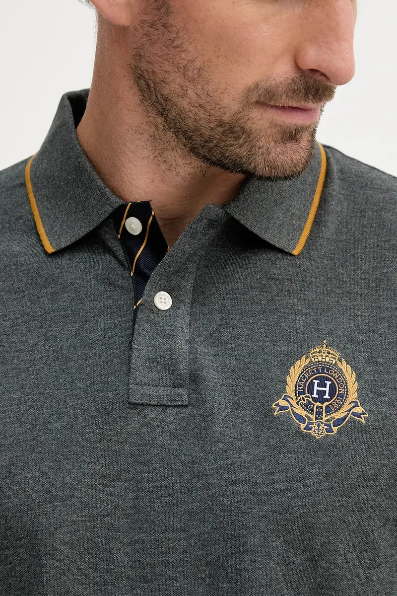 Hackett London Polo Uomo Grigio 3610824 miniatura 5