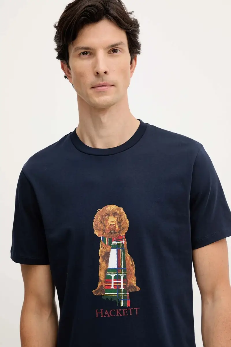 Hackett London T-shirt Uomo Blu 3595478 miniatura 4
