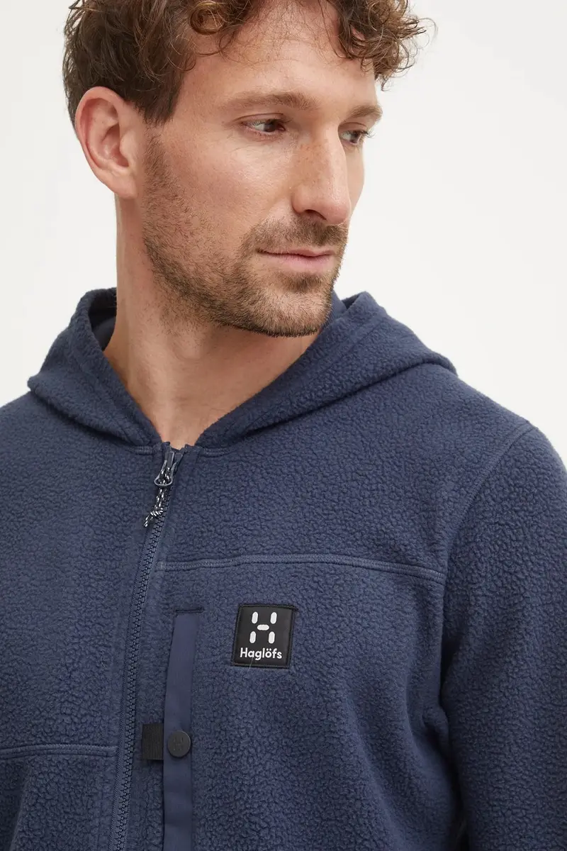 felpa da sport Malung Pile colore blu navy con cappuccio 606958 miniatura 4