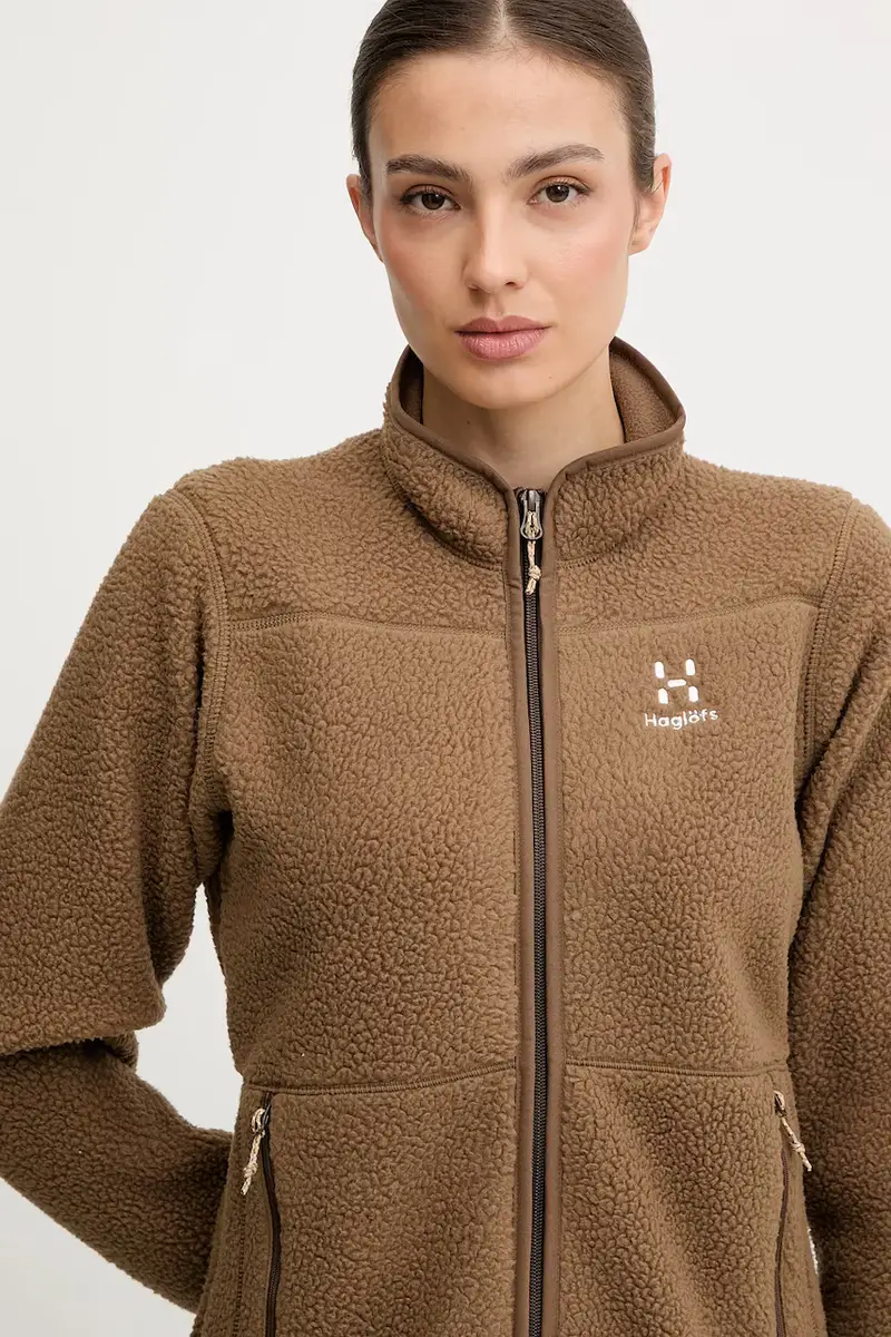 felpa da sport Mossa Pile colore grigio 606538 Verde miniatura 4