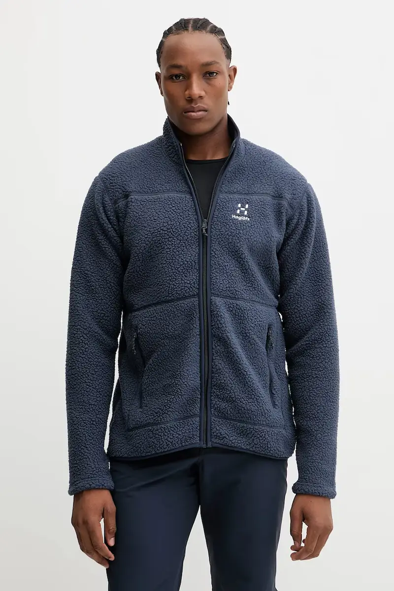 felpa da sport Mossa Pile colore grigio 606539 Blu navy