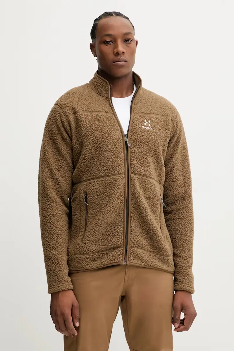 felpa da sport Mossa Pile colore grigio 606539 Marrone