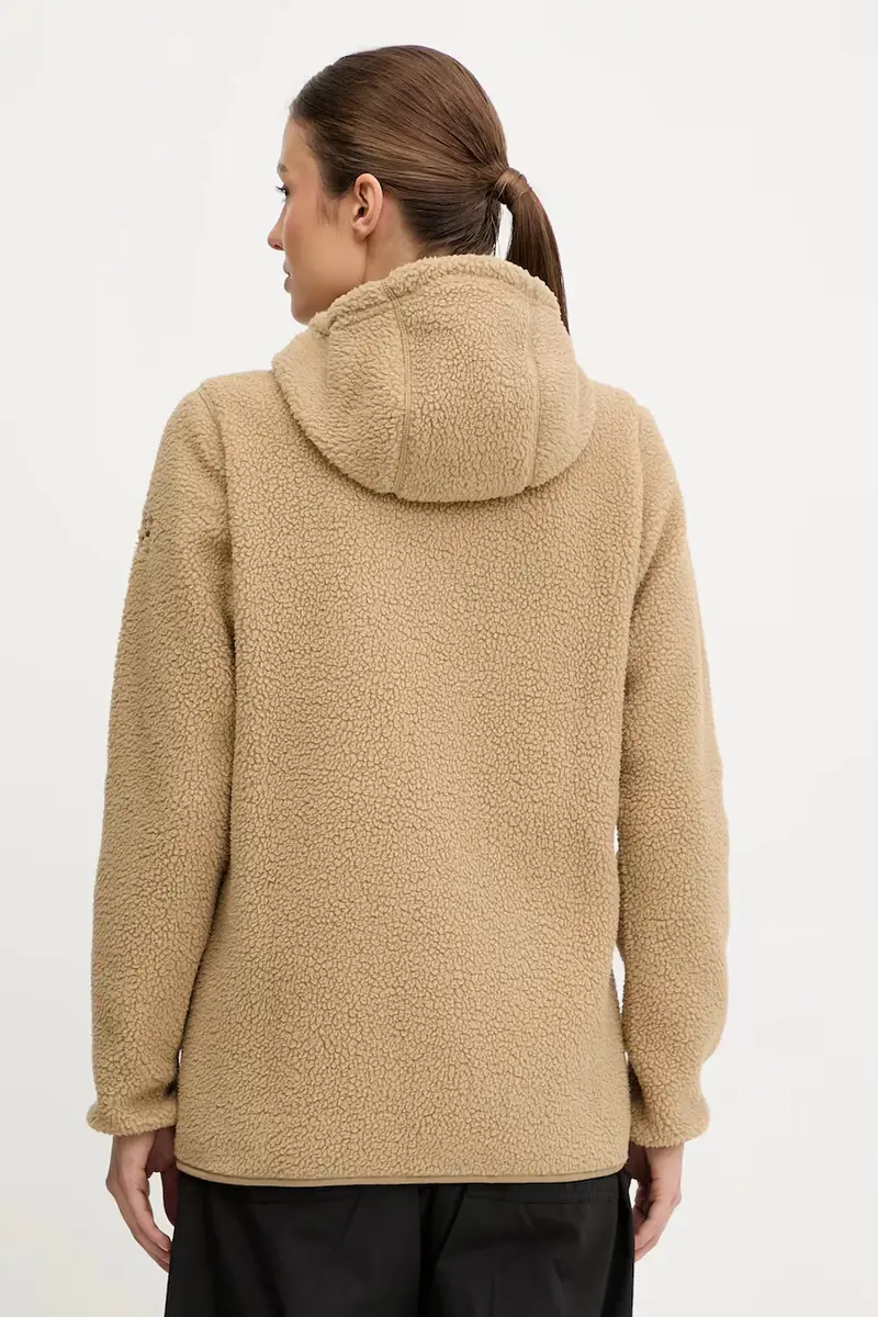 felpa in pile Funäs donna colore verde con cappuccio 607818 miniatura 3