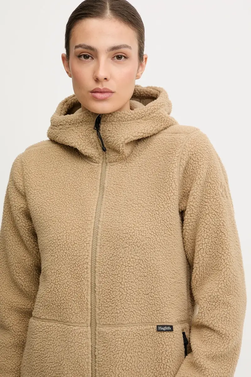 felpa in pile Funäs donna colore verde con cappuccio 607818 miniatura 4