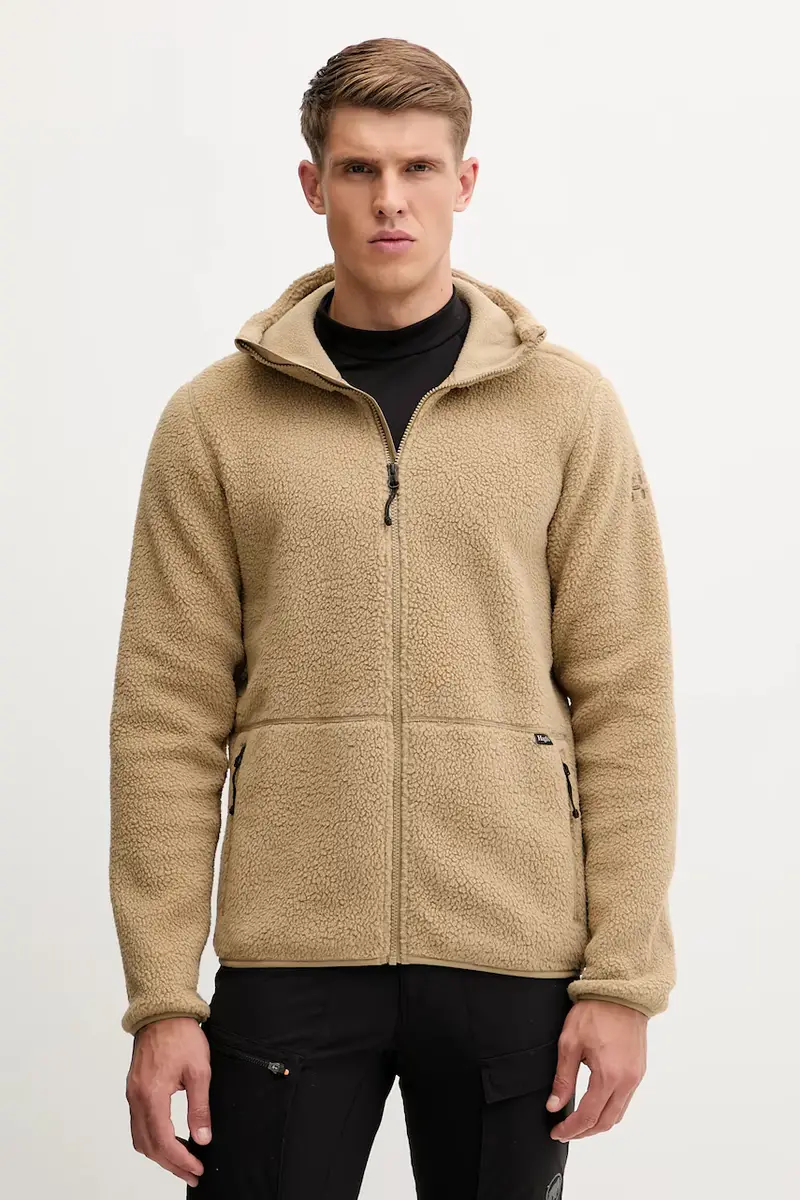 felpa in pile Funäs uomo colore verde con cappuccio 607817