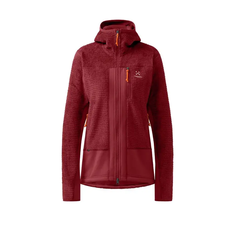 Haglöfs Felpa In Pile Vassi Mid Hood Carmine Red Donna L