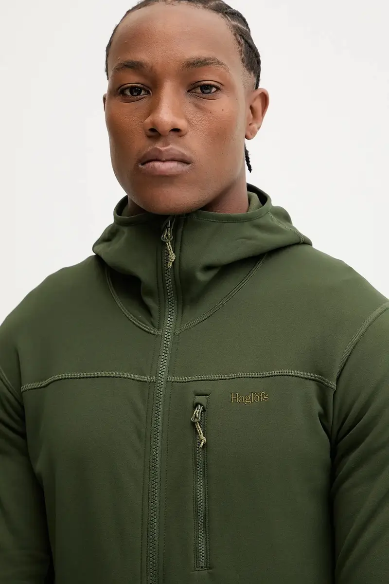 felpa outdoor Rosson colore verde con cappuccio 607605 miniatura 4